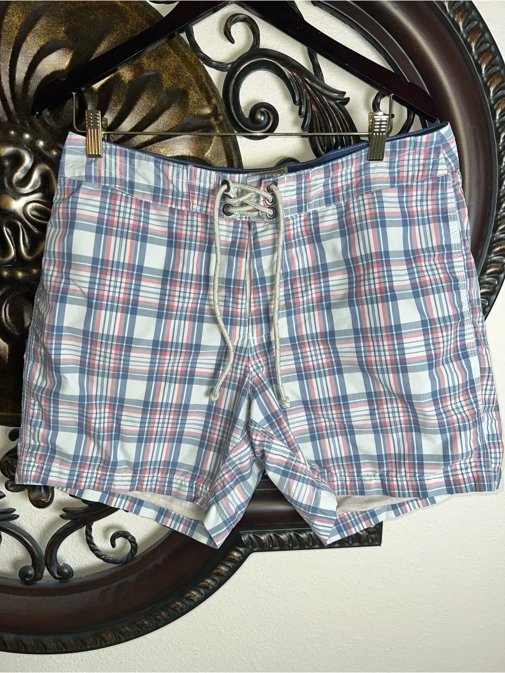 J. Crew Men’s Board Shorts Swimming Trunks, Athletic Shorts Plaid Size 32